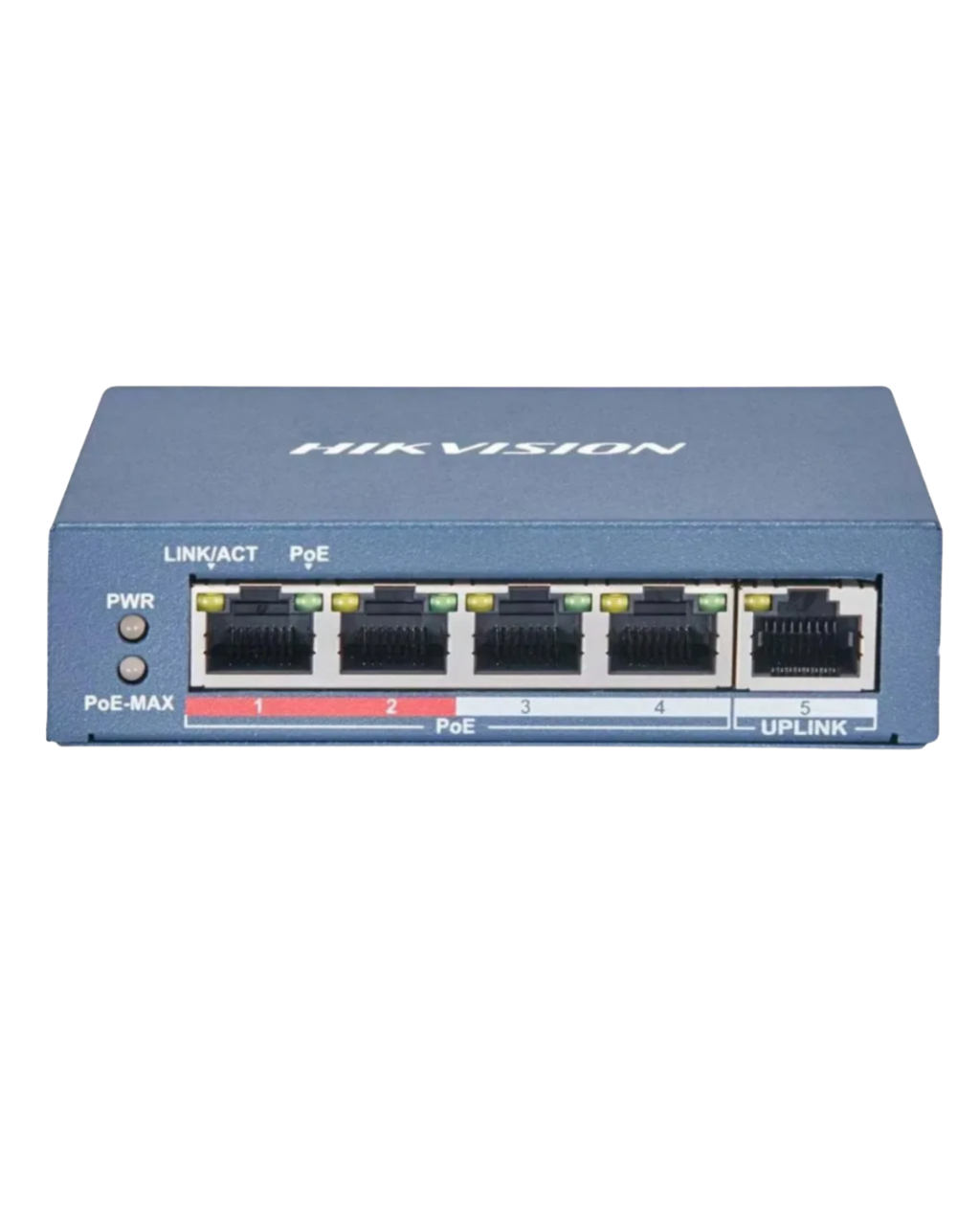 Switch Hikvision DS-3E1105P-EI V2 | 5 Puertos Gigabit | 4 Puertos PoE+ | Gestión Web | Para Cámaras de Seguridad