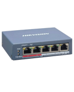 Switch Hikvision DS-3E1105P-EI V2 | 5 Puertos Gigabit | 4 Puertos PoE+ | Gestión Web | Para Cámaras de Seguridad