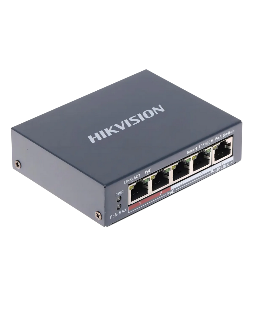 Switch Hikvision DS-3E1105P-EI V2 | 5 Puertos Gigabit | 4 Puertos PoE+ | Gestión Web | Para Cámaras de Seguridad